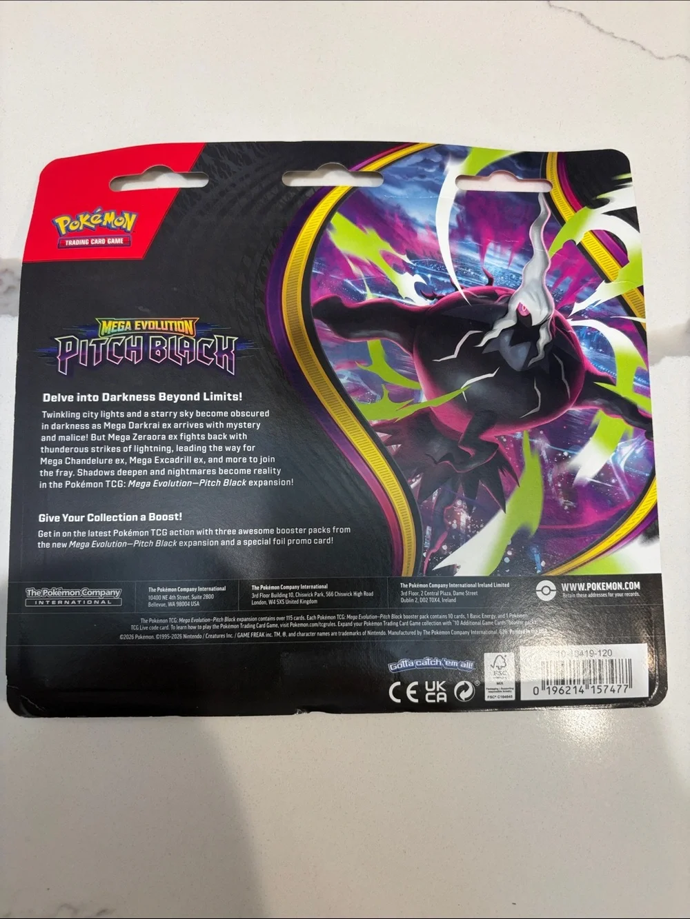 Trading Card Game Mega Evolution Pitch Black Booster Pack Bundle - Black & Red